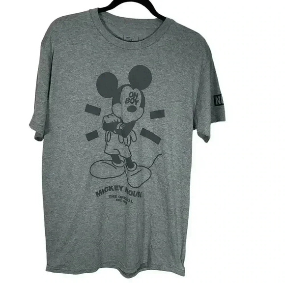 Disney Collection By NEFF Mens Grey Mickey T-Shirt Size Large - Picture 1 of 6